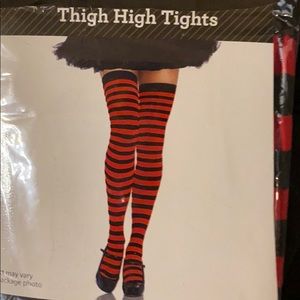 New Red and black Thigh High tights      OS